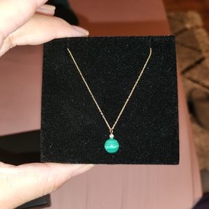NWOT Mateo New York Malachite and Diamond 14k Gold necklace